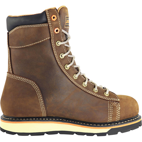 Bottes de travail pour monteur, Cuir, Embout Acier, Taille 7, Imperm&eacute;able Waymarc Industries Inc