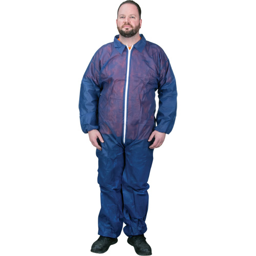Coveralls, Medium, Blue, Polypropylene Waymarc Industries Inc