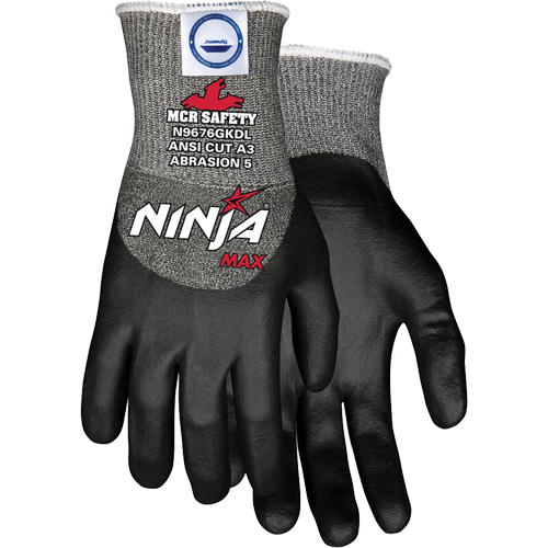 Gants r&eacute;sistant aux coupures Max Ninja, Taille Moyen, Calibre 10, Rev&ecirc;tement Bipolym&egrave;re, Enveloppe en Dyneema, ASTM ANSI niveau A3 Waymarc Industries Inc