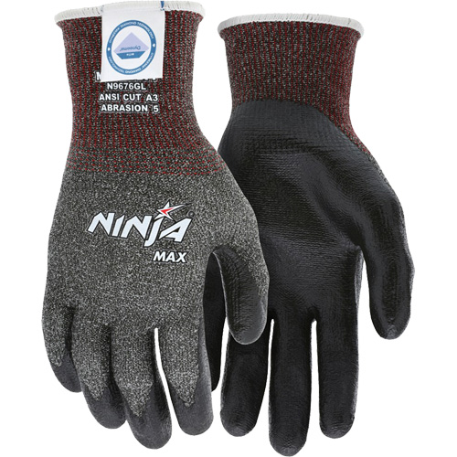 Gants r&eacute;sistant aux coupures Max Ninja, Taille Grand, Calibre 10, Rev&ecirc;tement Bipolym&egrave;re, Enveloppe en Dyneema, ASTM ANSI niveau A3 Waymarc Industries Inc