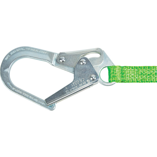 Miller&reg; HP Shock-Absorbing Lanyard, 4', Locking Rebar Hook Center, Locking Snap Hook Leg Ends, Polyester Waymarc Industries Inc