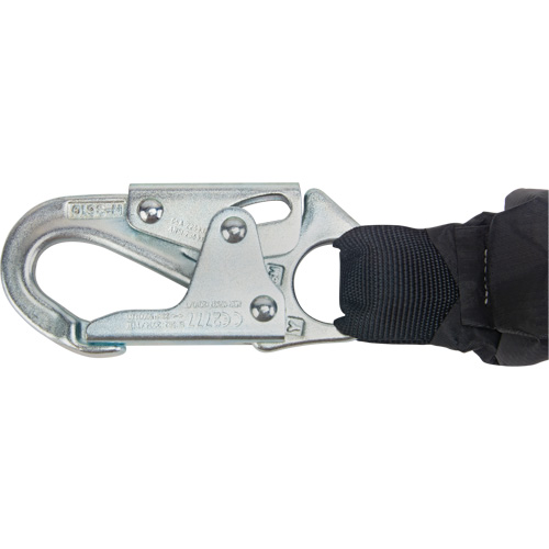 Miller&reg; HP Shock-Absorbing Lanyard, 4', Locking Rebar Hook Center, Locking Snap Hook Leg Ends, Polyester Waymarc Industries Inc