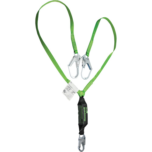 Miller&reg; HP Shock-Absorbing Lanyard, 6', Locking Rebar Hook Center, Locking Snap Hook Leg Ends, Polyester Waymarc Industries Inc