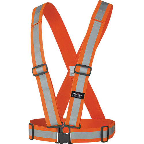 5591 Adjustable Safety Sash, High Visibility Orange, Silver Reflective Colour, One Size Waymarc Industries Inc