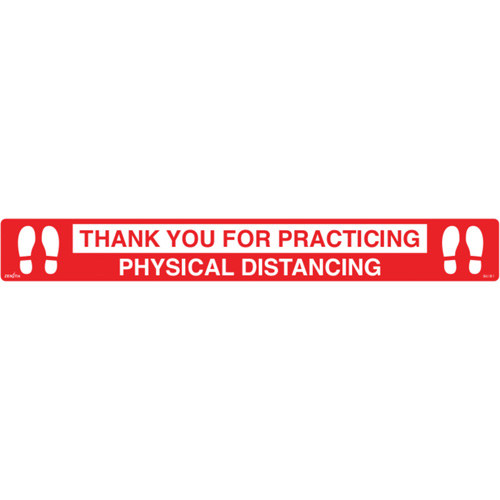 "Physical Distancing" Floor Sign, Adhesive, English with Pictogram Waymarc Industries Inc