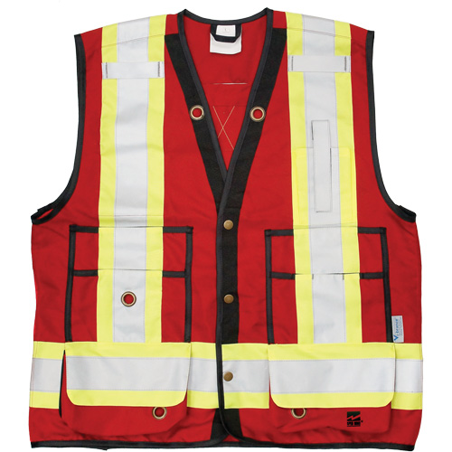 Veste d'arpenteur Open Road, Rouge, Grand, Polyester Waymarc Industries Inc