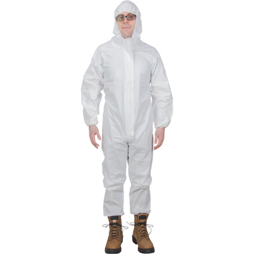 Premium Hooded Coveralls, Medium, White, Microporous Waymarc Industries Inc