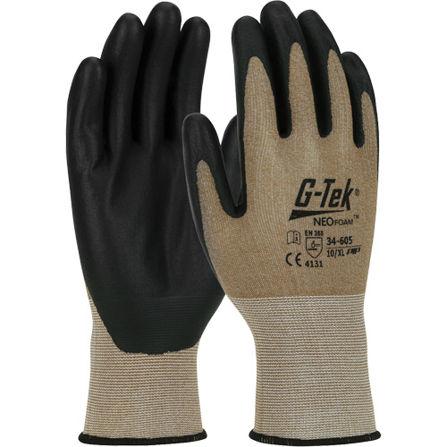 G-Tek&reg; NeoFoam&reg; Coated Gloves, Large, Polyurethane Coating, 15 Gauge, Nylon Shell Waymarc Industries Inc