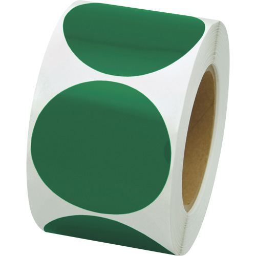 Coloured Marking Dots, Circle, 3" L x 3" W, Green, Vinyl Waymarc Industries Inc