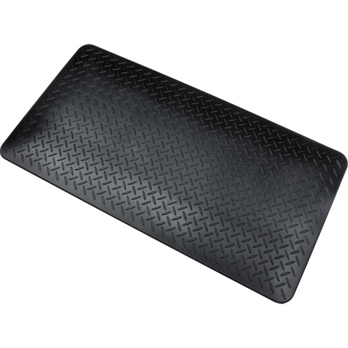 Anti-Fatigue Matting, Diamond, 1-2/3' x 3-1/4' x 3/4", Black, Polyurethane Waymarc Industries Inc