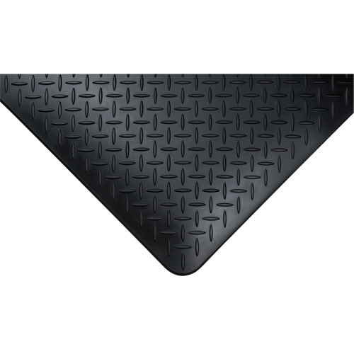 Anti-Fatigue Matting, Diamond, 1-2/3' x 3-1/4' x 3/4", Black, Polyurethane Waymarc Industries Inc