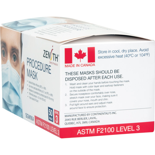 Disposable Procedure Face Masks, ASTM F2100 Level 3, Class 1 Waymarc Industries Inc