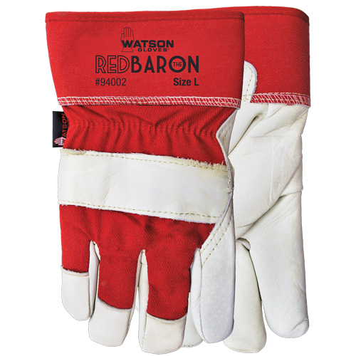 Gants d'ajusteur Red Baron, Grand, Paume en Cuir fleur de vache, Doublure en Tissu-laine Waymarc Industries Inc