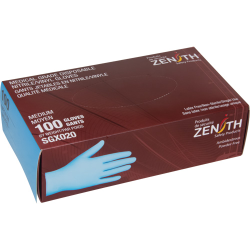 Tactile Medical-Grade Disposable Gloves, Small, Nitrile/Vinyl, 4.5-mil, Powder-Free, Blue, Class 2 Waymarc Industries Inc