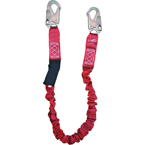 ShockSorb Internal Shock Lanyard, 6', Snap Hook Center, Snap Hook Leg Ends, Polyester Waymarc Industries Inc