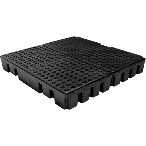 Palette de confinement des d&eacute;versements &agrave; profil bas Black Diamond, Capacit&eacute; de d&eacute;versement 51 gal. US, 49" x 48" x 6,5" Waymarc Industries Inc