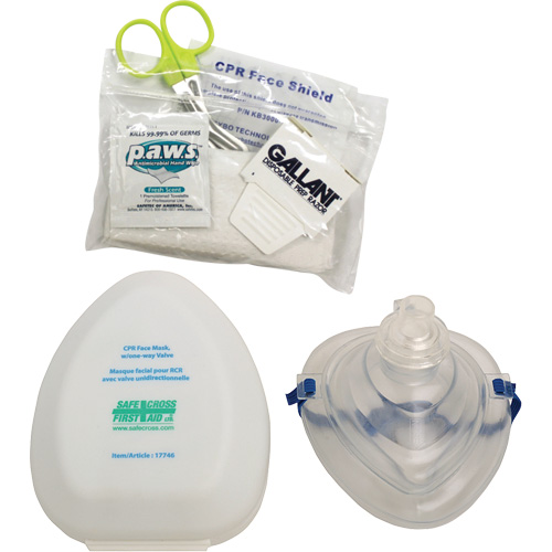 CPR Pocket Face Mask & Accessories Kit, Reusable Mask, Class 2 Waymarc Industries Inc