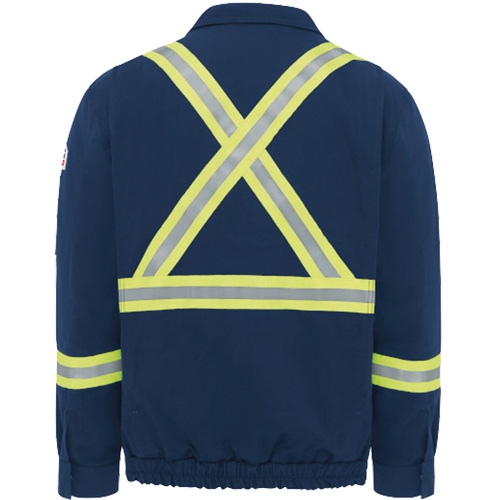 Men's Lined Bomber Jacket with Reflective Trim, Small, Navy Blue, 29 cal/cm² Waymarc Industries Inc