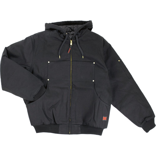 Blouson d'aviateur en toile lourde avec capuchon, Hommes, Moyen (grande taille), Noir Waymarc Industries Inc