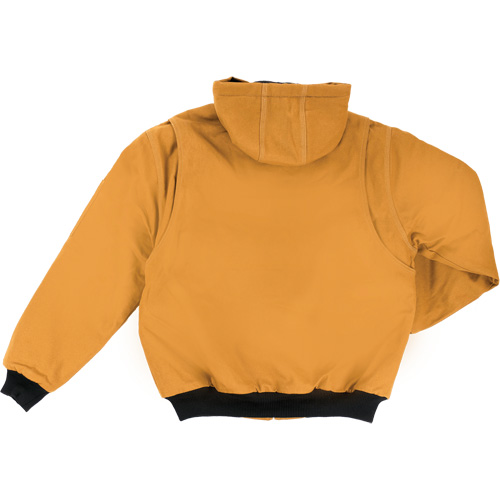 Blouson d'aviateur en toile lourde avec capuchon, Hommes, Petit, Brun Waymarc Industries Inc