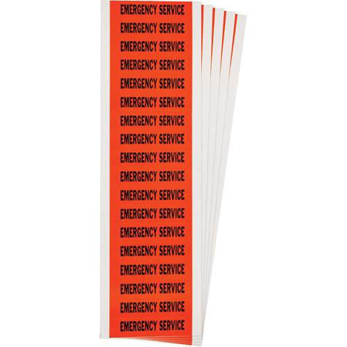 "Emergency Service" Conduit & Voltage Labels, 1/2" x 2-1/4", Cloth/Vinyl, English Waymarc Industries Inc