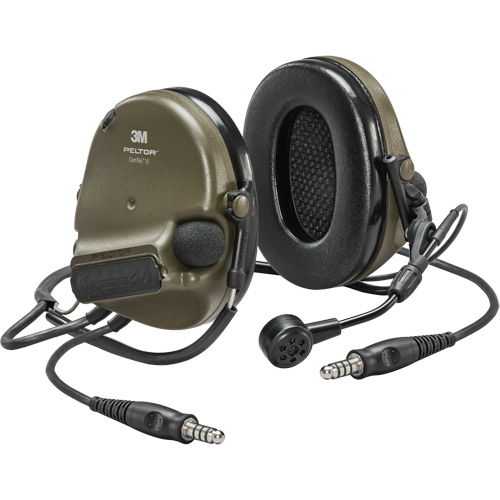 Casque VI NIB avec deux fils de sortie Peltor ComTac, Style Cordon cervical, 22 dB Waymarc Industries Inc