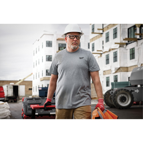 Hybrid Work Tee Shirt, Men's, Small, Grey Waymarc Industries Inc