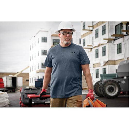 Hybrid Work Tee Shirt, Men's, Small, Blue Waymarc Industries Inc