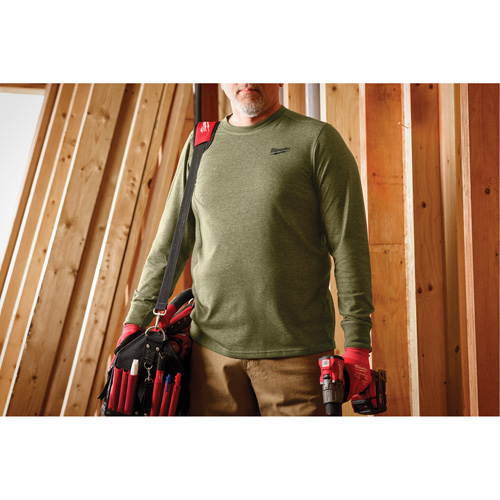 Hybrid Work Tee Shirt, Men's, Small, Green Waymarc Industries Inc