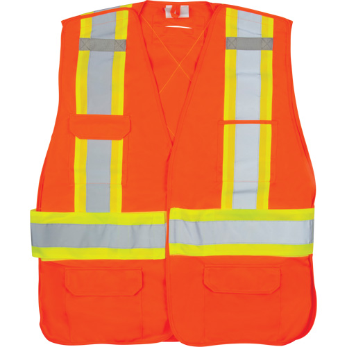 CSA-Compliant High-Visibility Surveyor Vest, High Visibility Orange, Medium, Polyester Waymarc Industries Inc