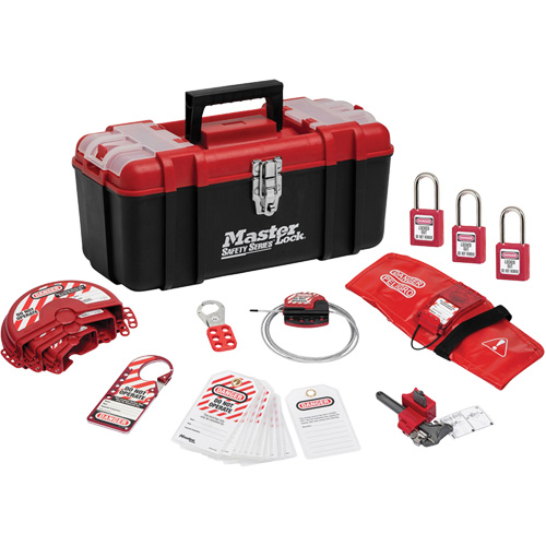Trousse de cadenassage personnelle standard avec cadenas en thermoplastique Zenex, Ensemble Vanne, 13 composants compris Waymarc Industries Inc