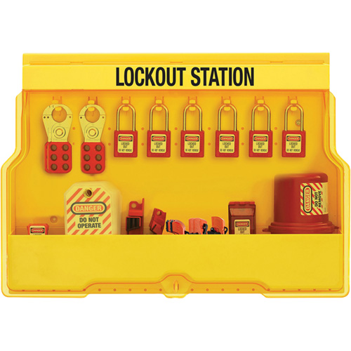 Premier Electrical Lockout Station, Thermoplastic Padlocks, 16 Padlock Capacity, Padlocks Included Waymarc Industries Inc