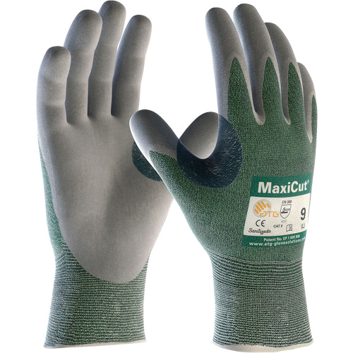 Gants en tissu technique r&eacute;sistant aux coupures ATG MaxiCut, Taille Grand, Calibre 15, Rev&ecirc;tement Nitrile, Enveloppe en Fil technique, ASTM ANSI niveau A2/EN 388 niveau 3/EN 388 niveau B Waymarc Industries Inc