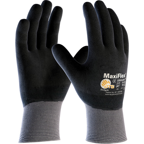 ATG MaxiFlex&reg; Ultimate Touchscreen Compatible Gloves, Large, Nitrile Coating, 15 Gauge, Nylon/Elastane Shell Waymarc Industries Inc