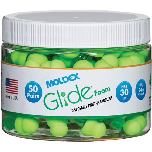 Glide&reg; Foam Earplugs, Bulk - Canister Waymarc Industries Inc