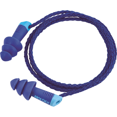 Alphas Metal Detectable Reusable Earplugs, Corded, One-Size, Bulk - Polybag, 27 NRR dB Waymarc Industries Inc