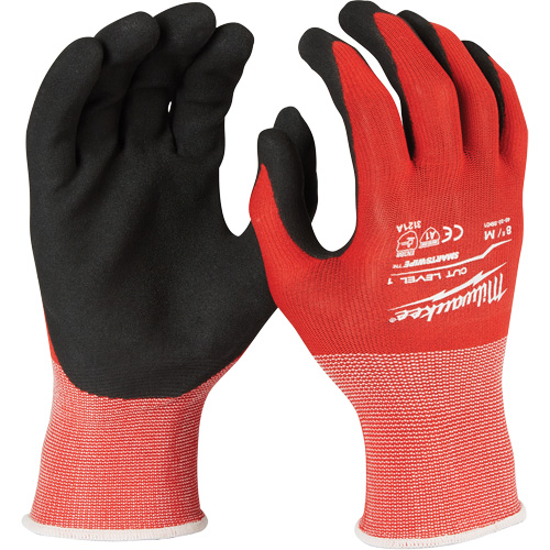 Cut-Resistant Gloves, Size Large, Nitrile Coated, Nylon/Lycra&reg; Shell, ANSI/ISEA 105 Level 1/EN 388 Level 1 Waymarc Industries Inc