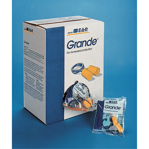 Bouchons d'oreilles classiques E-A-R, Vrac - Sac en poly, Grand, Avec cordon Waymarc Industries Inc