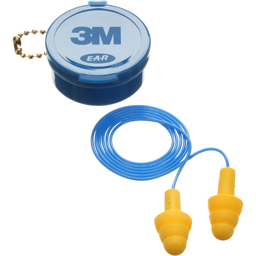 Bouchons d'oreilles pr&eacute;moul&eacute;s E-A-R Ultrafit, Avec cordon, Paire - Boîtier en plastique, 25 dB NRR, Taille unique Waymarc Industries Inc