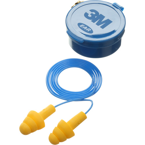 Bouchons d'oreilles pr&eacute;moul&eacute;s E-A-R Ultrafit, Avec cordon, Paire - Boîtier en plastique, 25 dB NRR, Taille unique Waymarc Industries Inc