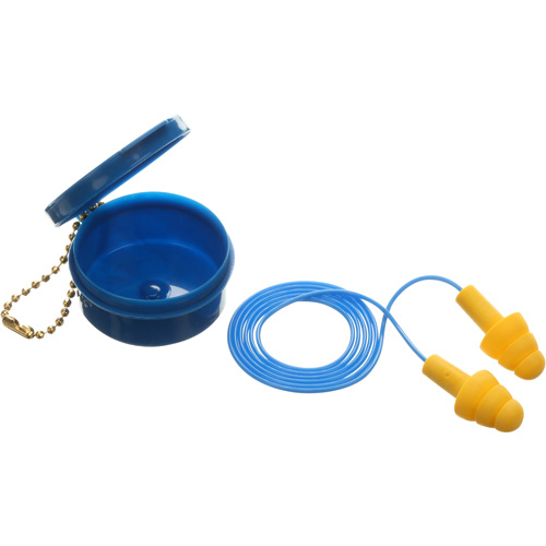 Bouchons d'oreilles pr&eacute;moul&eacute;s E-A-R Ultrafit, Avec cordon, Paire - Boîtier en plastique, 25 dB NRR, Taille unique Waymarc Industries Inc