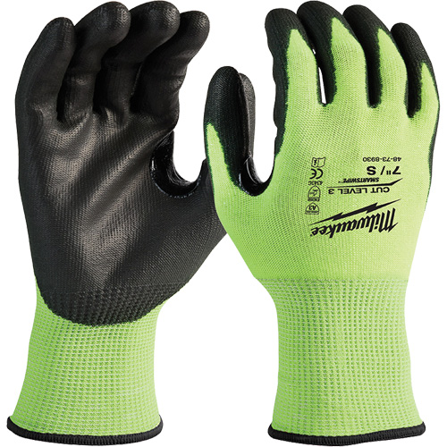 Gants haute visibilit&eacute; r&eacute;sistant aux coupures, Taille Petit, Calibre 15, Rev&ecirc;tement Nitrile/Polyur&eacute;thane, Enveloppe en Poly&eacute;thyl&egrave;ne, ANSI/ISEA 105 niveau 3 Waymarc Industries Inc