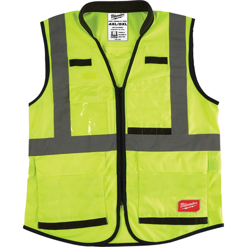 Performance Safety Vest, High Visibility Lime-Yellow, 4X-Large/5X-Large Waymarc Industries Inc