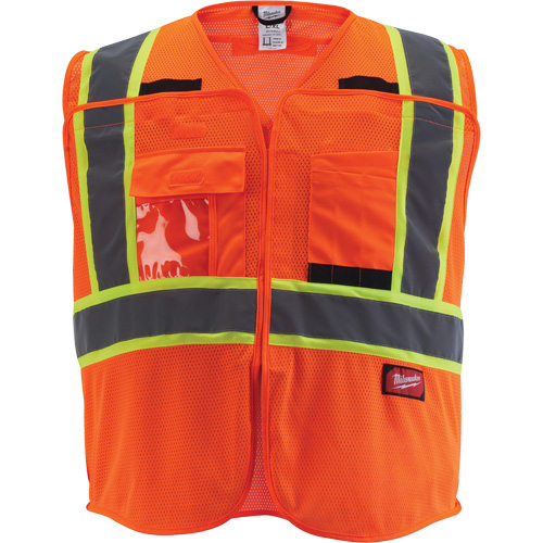 Veste de s&eacute;curit&eacute; pour signaleur, Orange haute visibilit&eacute;, Moyen/Petit Waymarc Industries Inc