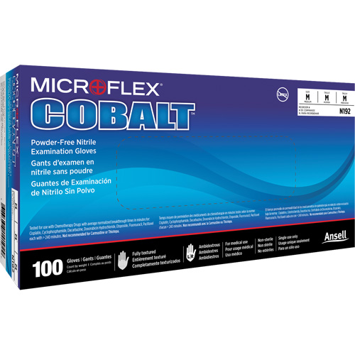 Microflex&reg; Cobalt&reg; N19 Multi-Purpose Exam Gloves, X-Small, Nitrile, 3.9-mil, Powder-Free, Blue, Class 2 Waymarc Industries Inc