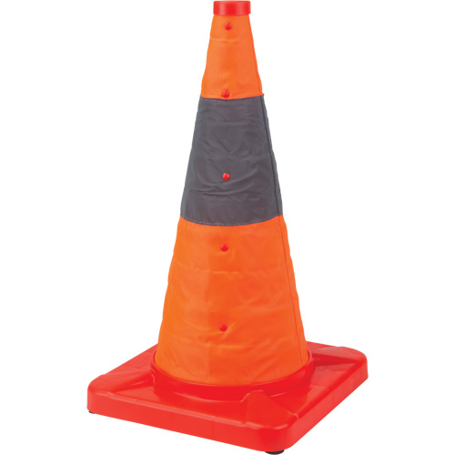 C&ocirc;ne de signalisation repliable, 18" h, Orange Waymarc Industries Inc