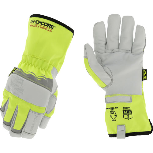 Hi-Viz Needlestick Protection Gloves, Small, Polyurethane Coated, ASTM ANSI Level A5 Waymarc Industries Inc