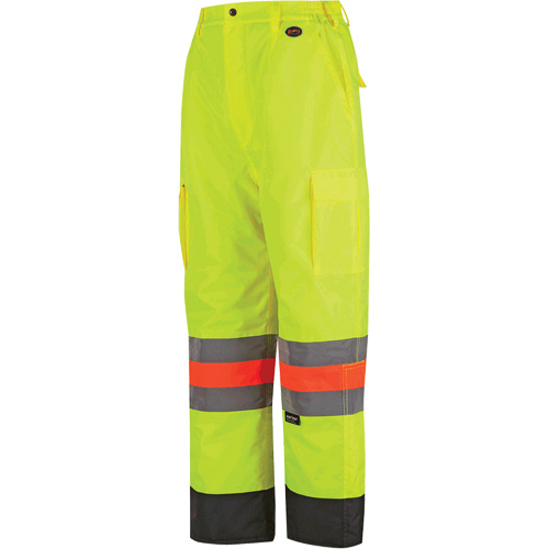 6041 Quebec Winter Traffic Control Pants, Polyester, X-Small, High Visibility Lime-Yellow Waymarc Industries Inc