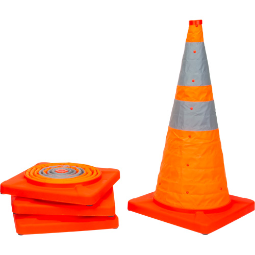 C&ocirc;ne de signalisation repliable, 28" h, Orange Waymarc Industries Inc
