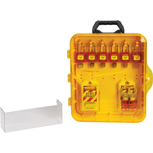 Lockout Station with Keyed Alike Nylon Safety Lockout Padlocks, Plastic Padlocks, 6 Padlock Capacity, Padlocks Included Waymarc Industries Inc